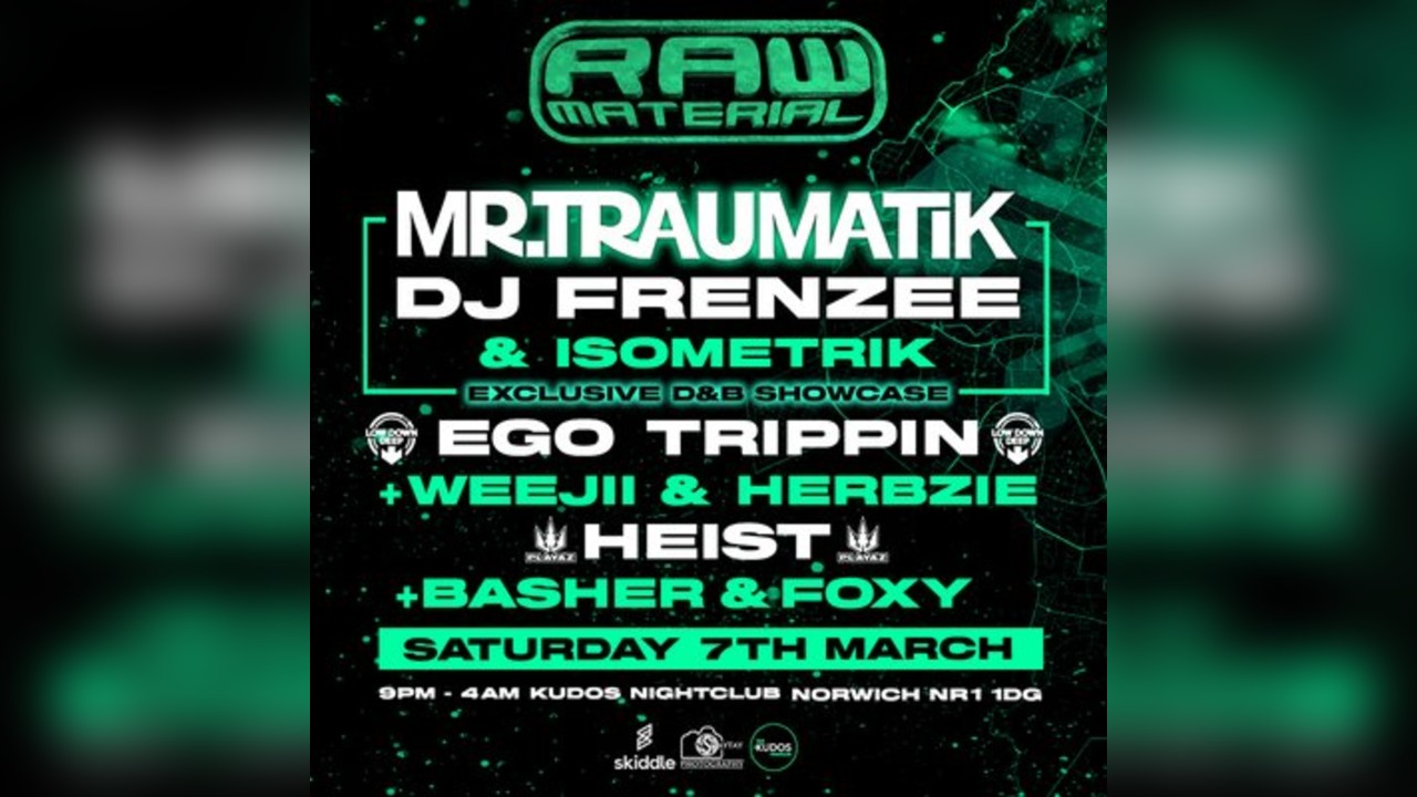 Raw Material presents: Mr Traumatik + more