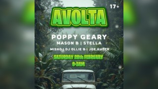 AVOLTA and DNC present;Poppy Geary and friends on the 28/02/26.