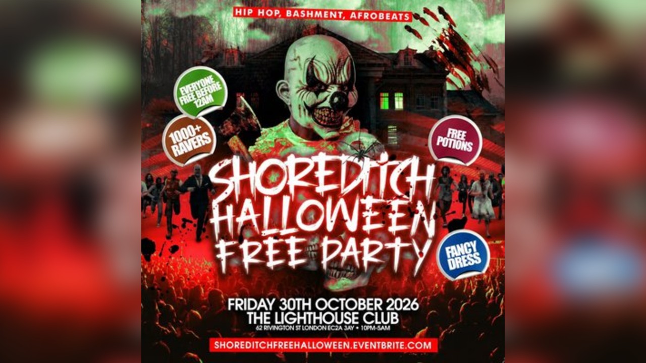 Shoreditch Halloween Free Party - Everyone Free Before 12AM