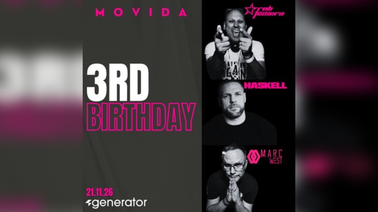MOVIDA 3rd Birthday - Rob Tissera, HASKELL & Marc West 21st NOV
