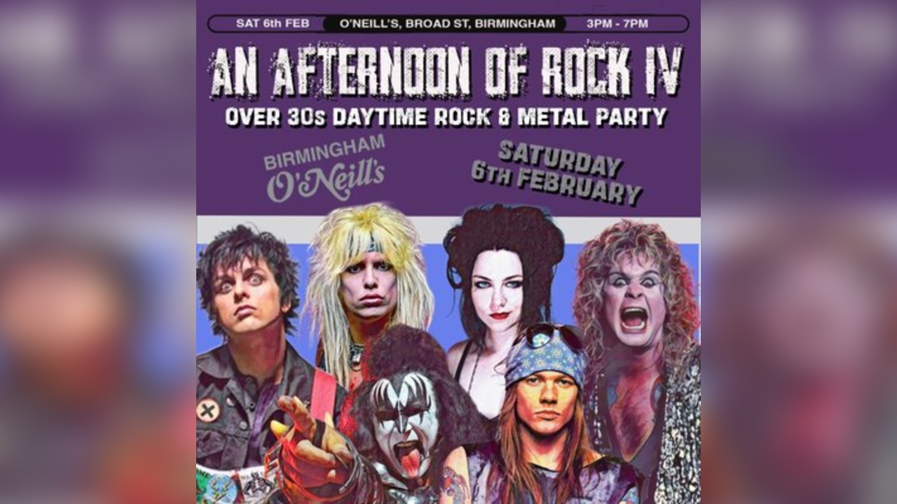 An Afternoon of Rock & Metal IV: BIRMINGHAM (over 30s), 3pm-7pm