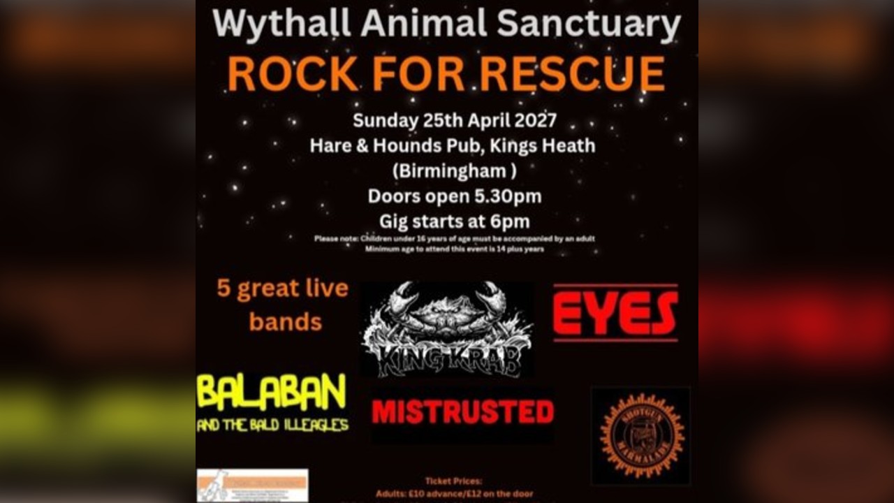 Rock For Rescue - Wythall Animal Sanctuary Fundraiser