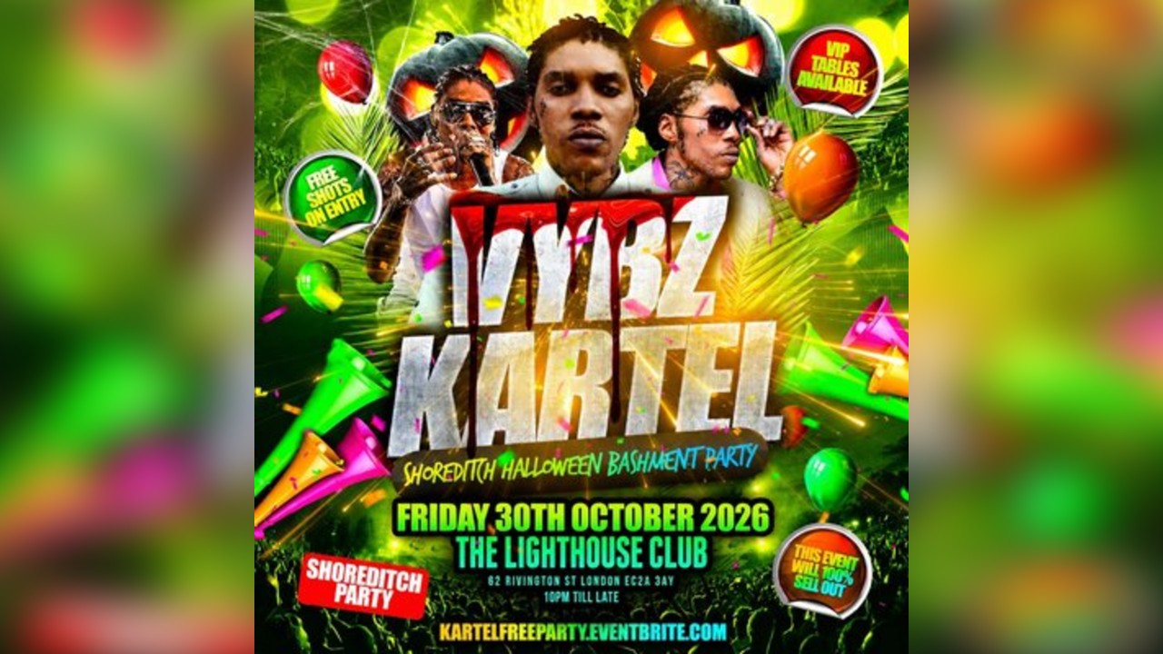 Vybz Kartel - Shoreditch Halloween Bashment Party Late 10PM