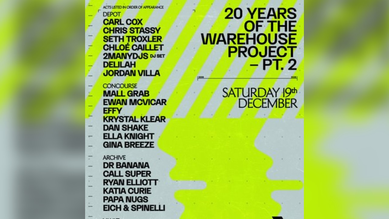 WHP presents: 20 Years of The Warehouse Project Pt 2.