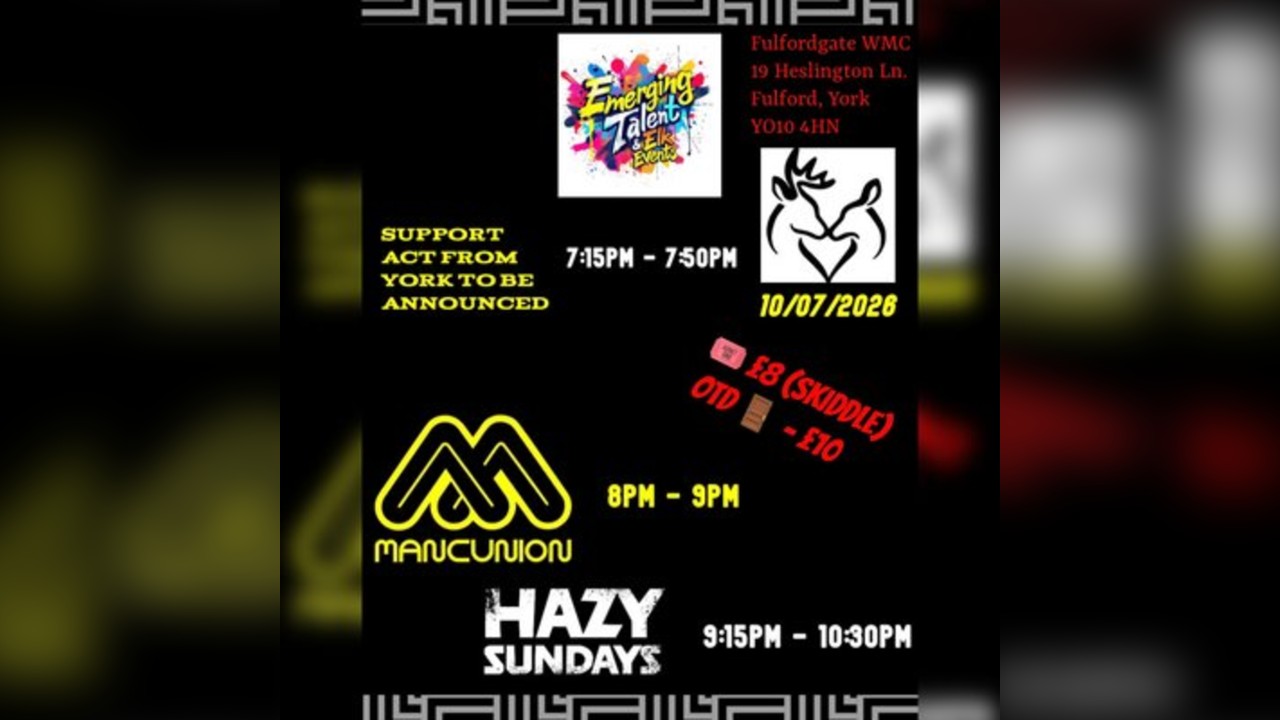 MancUnion - Hazy Sundays - plus support to be announced