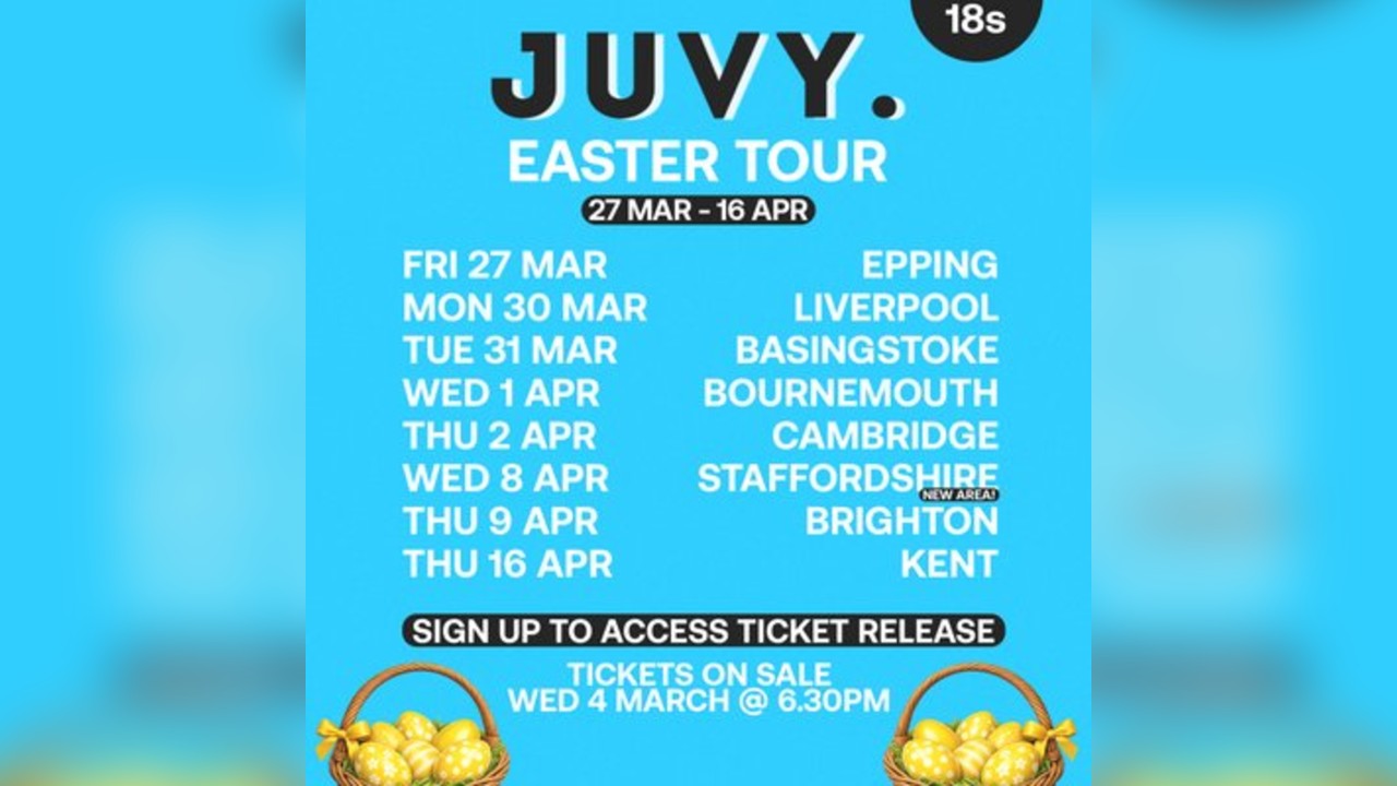 JUVY Under 18s  - Easter Tour - Tues 31st March - BASINGSTOKE