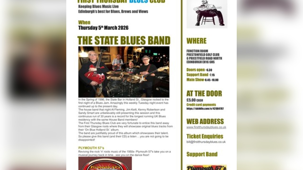 The State Blues Band at the First Thursday Blues Club