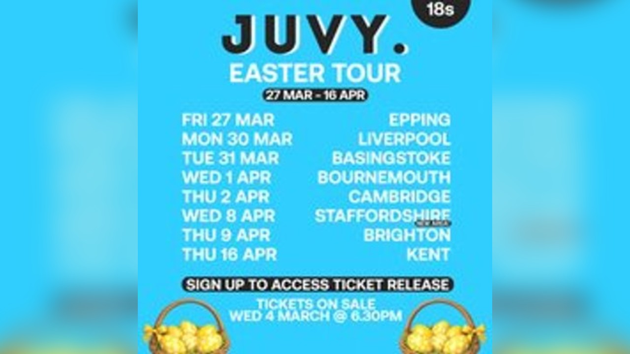 JUVY Under 18s  - Easter Tour - Weds 8th April - STAFFORDSHIRE