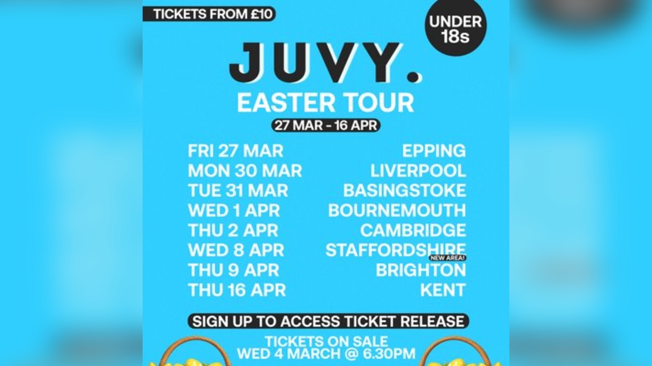 JUVY Under 18s  Easter Tour - Friday 27th March - EPPING