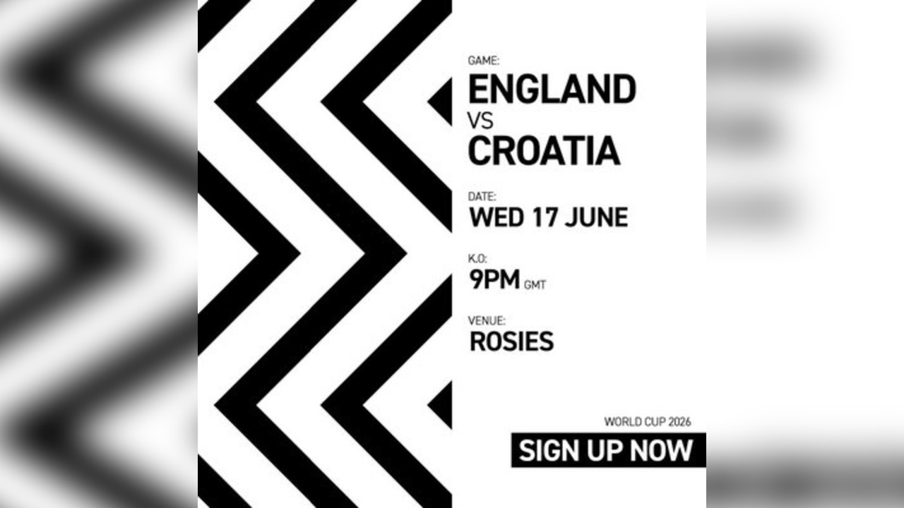 ENGLAND VS CROATIA Wednesday 17th June FANZONE