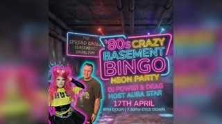 80s Crazy Basement Bingo: Neon Party with Drag Queen Aura Star