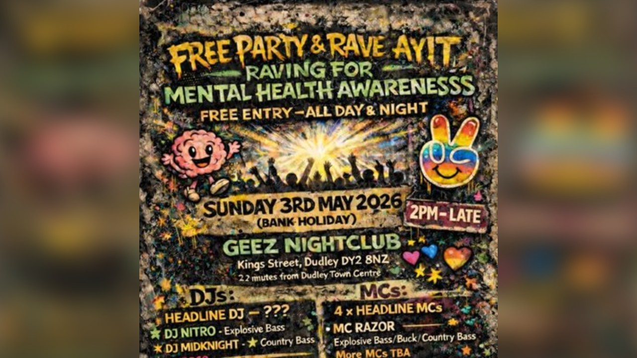 Free bank holiday rave for mental health