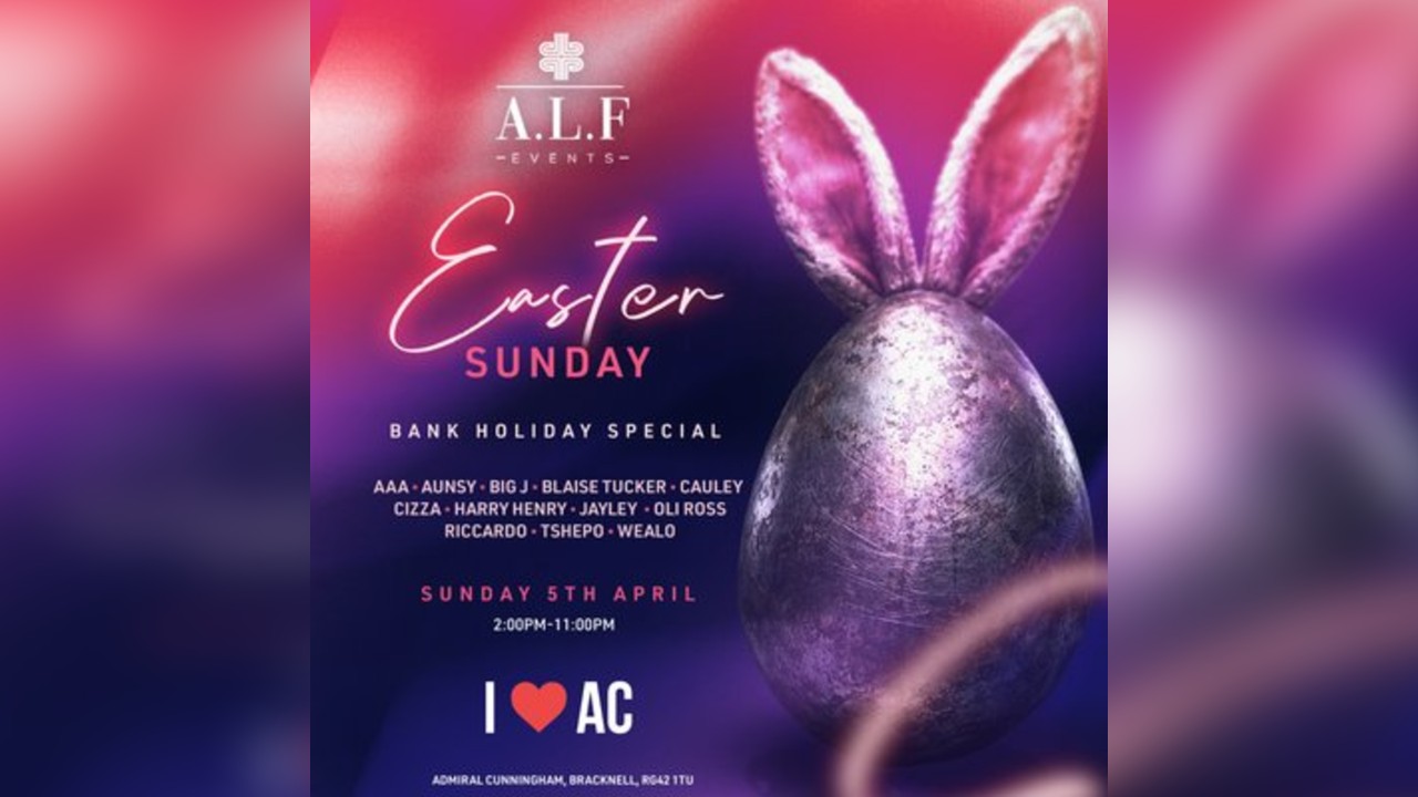 A.L.F Events Easter Sunday at The Admiral Cunningham