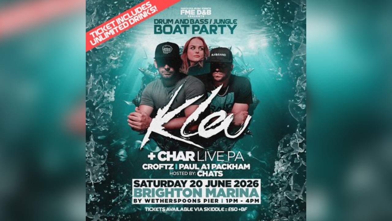 FME HOUSE (D&B) Boat Party with headliners Kleu Brighton