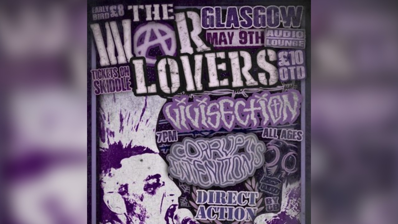 MAY 9th: WARLOVERS,VIVISECTION,CORRUPT INTENTIONS,DIRECT ACTION