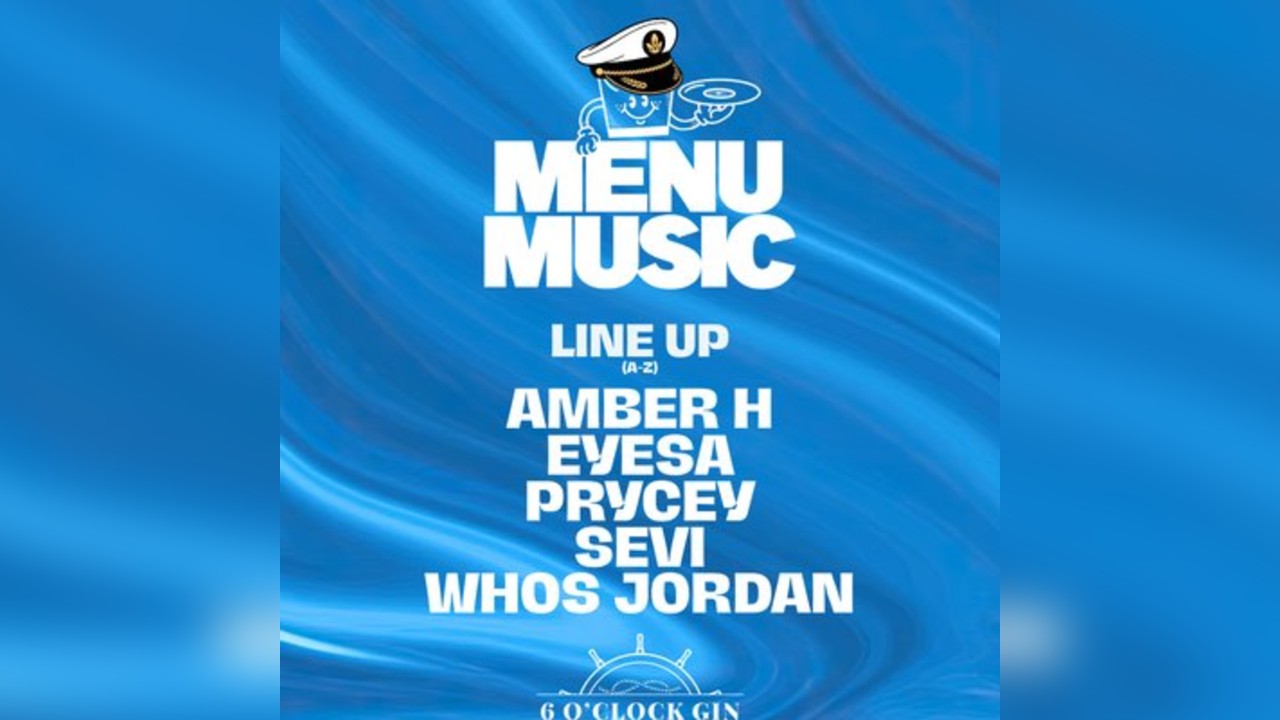 Menu Music X 6 O'clock Gin at The Glassboat