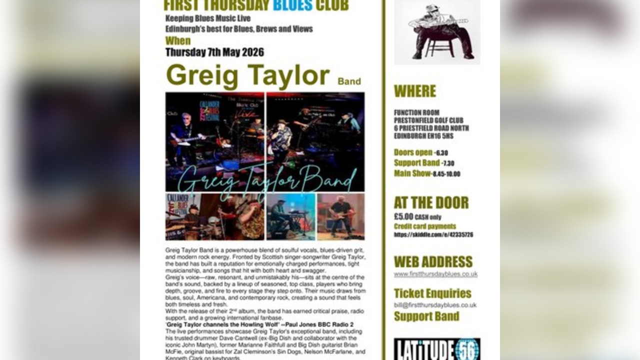 Greig Taylor Band at the First Thursday Blues Club