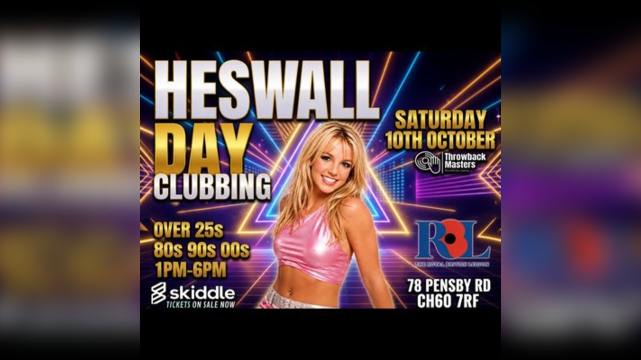 Throwback Masters Heswall Over 25s Day Clubbing 80s 90s 00s