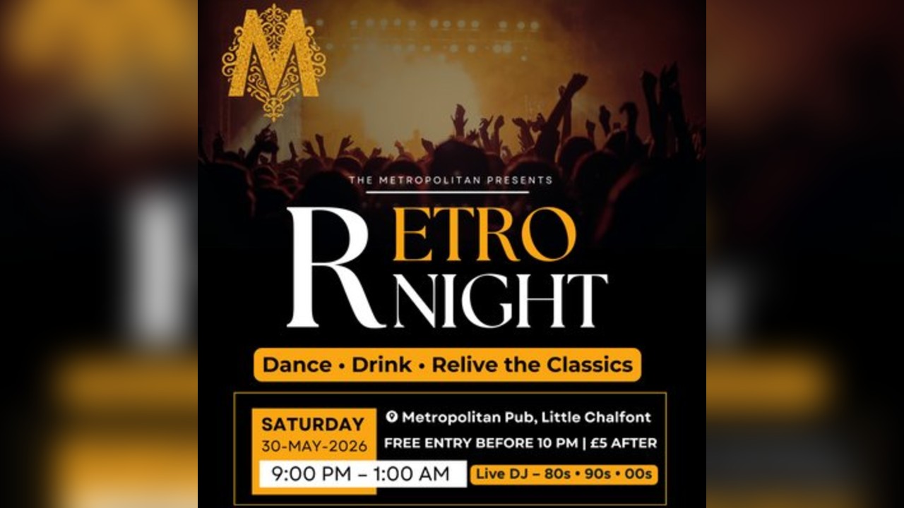 Retro Night At Metropolitan Pub, Little Chalfont
