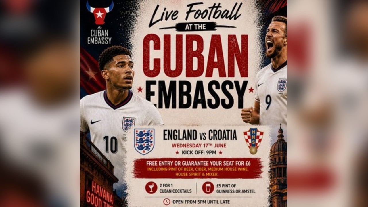 England vs Ghana Live at The Cuban Embassy