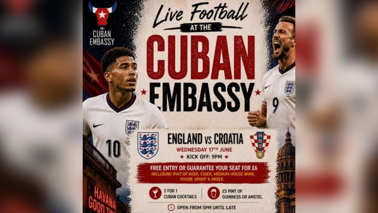England vs Croatia Live at The Cuban Embassy