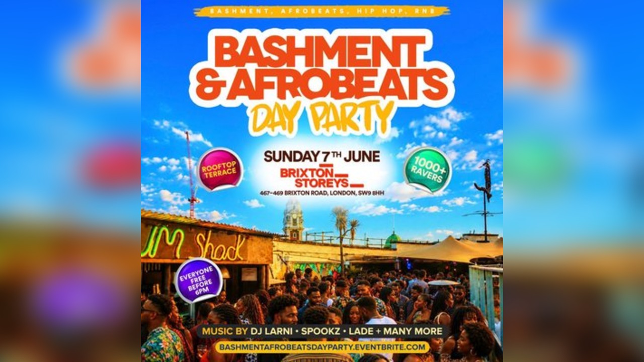 Bashment & Afrobeats - Rooftop Day Party - Everyone Free Before