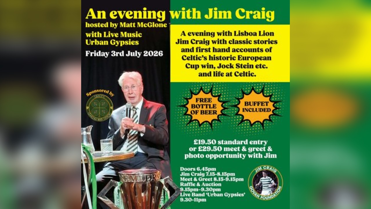 An Evening with Lisboa Lion Jim Craig hosted by Matt McGlone