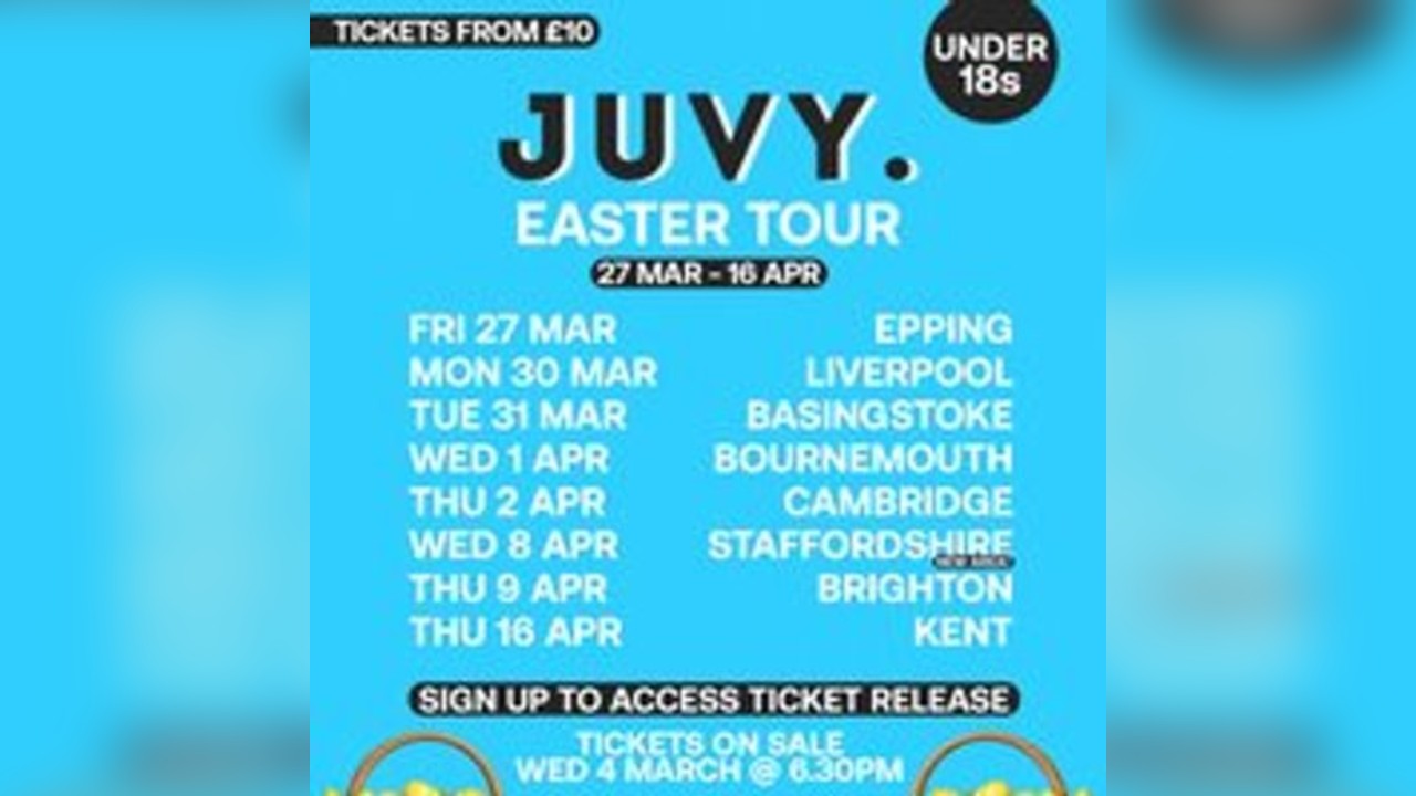 JUVY Under 18s  May Tour - Friday 22nd May - EPPING
