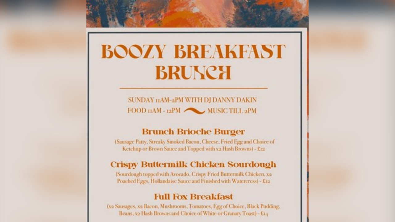 Sunday Boozy Breakfast Brunch with DJ Danny Dakin