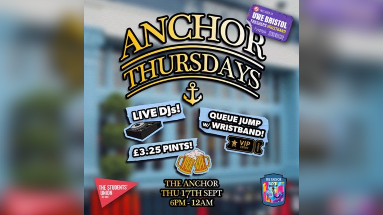 UWE Bristol Official Freshers | Anchor Thursdays
