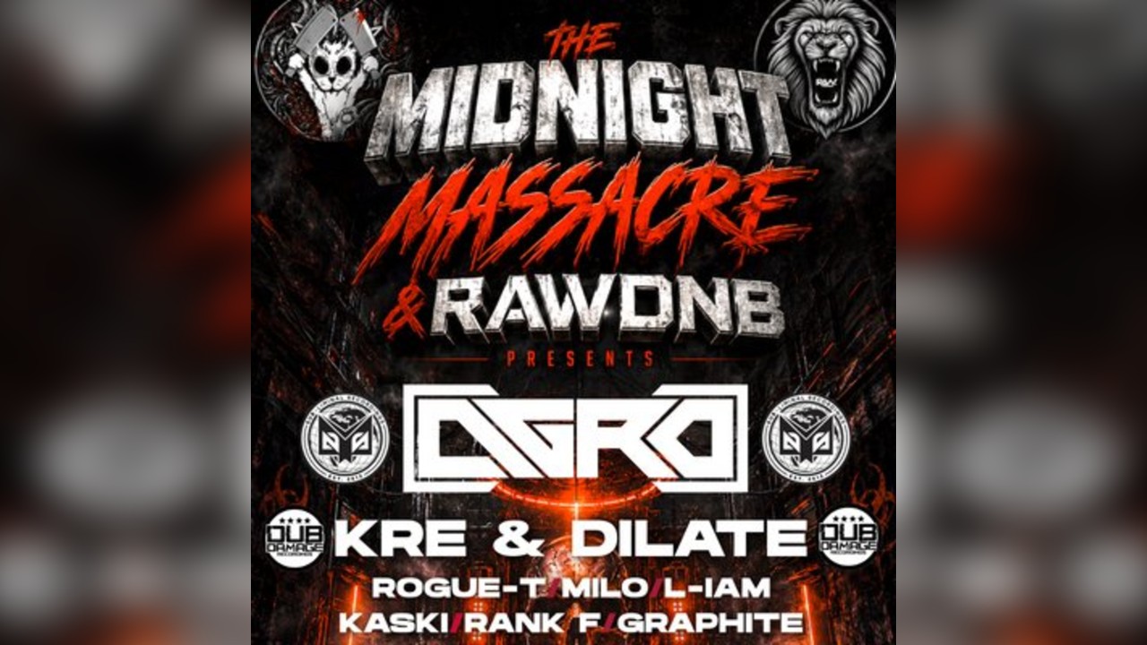 The Midnight Massacre & RAWDNB Presents AGRO KRE & DILATE