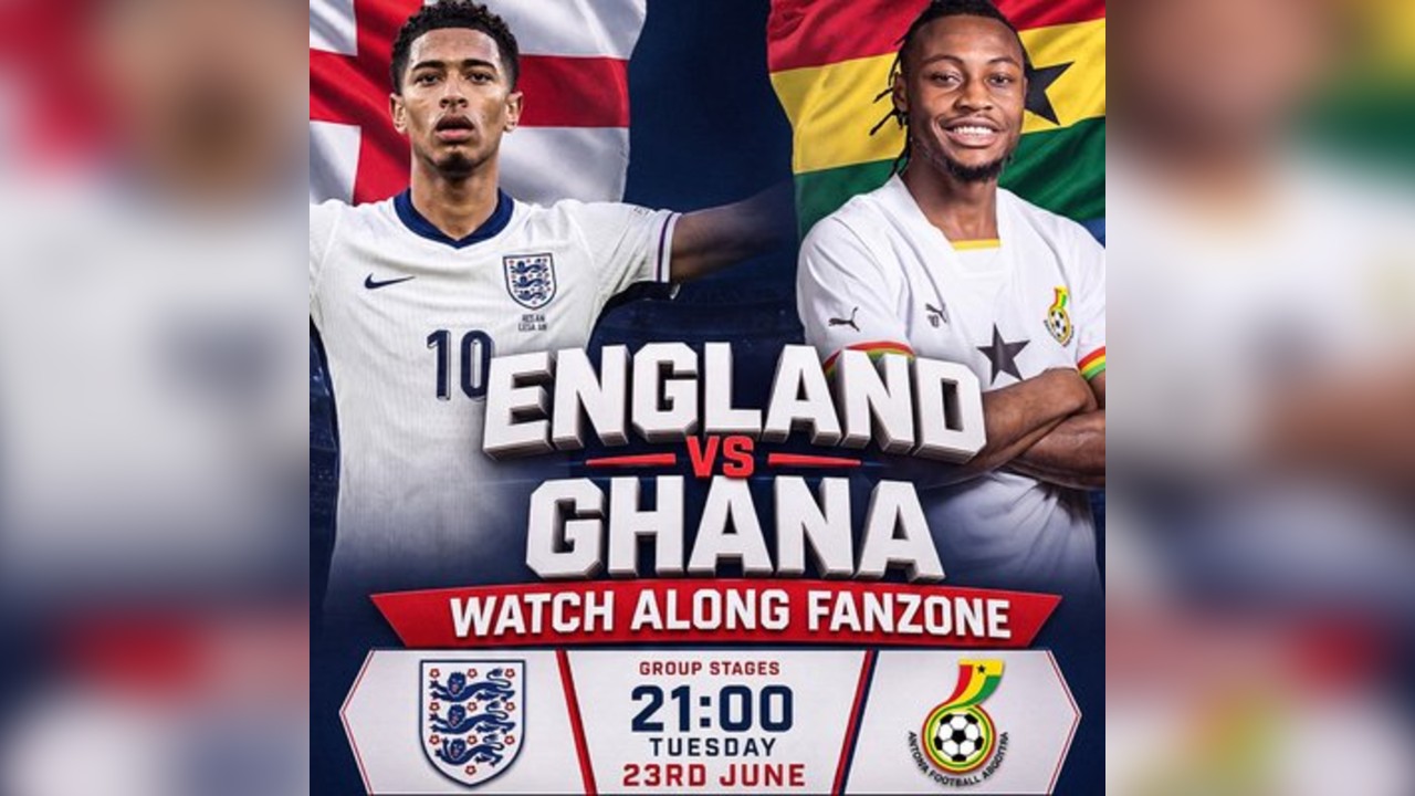 England World Cup 2026 Fanzone: England vs Ghana