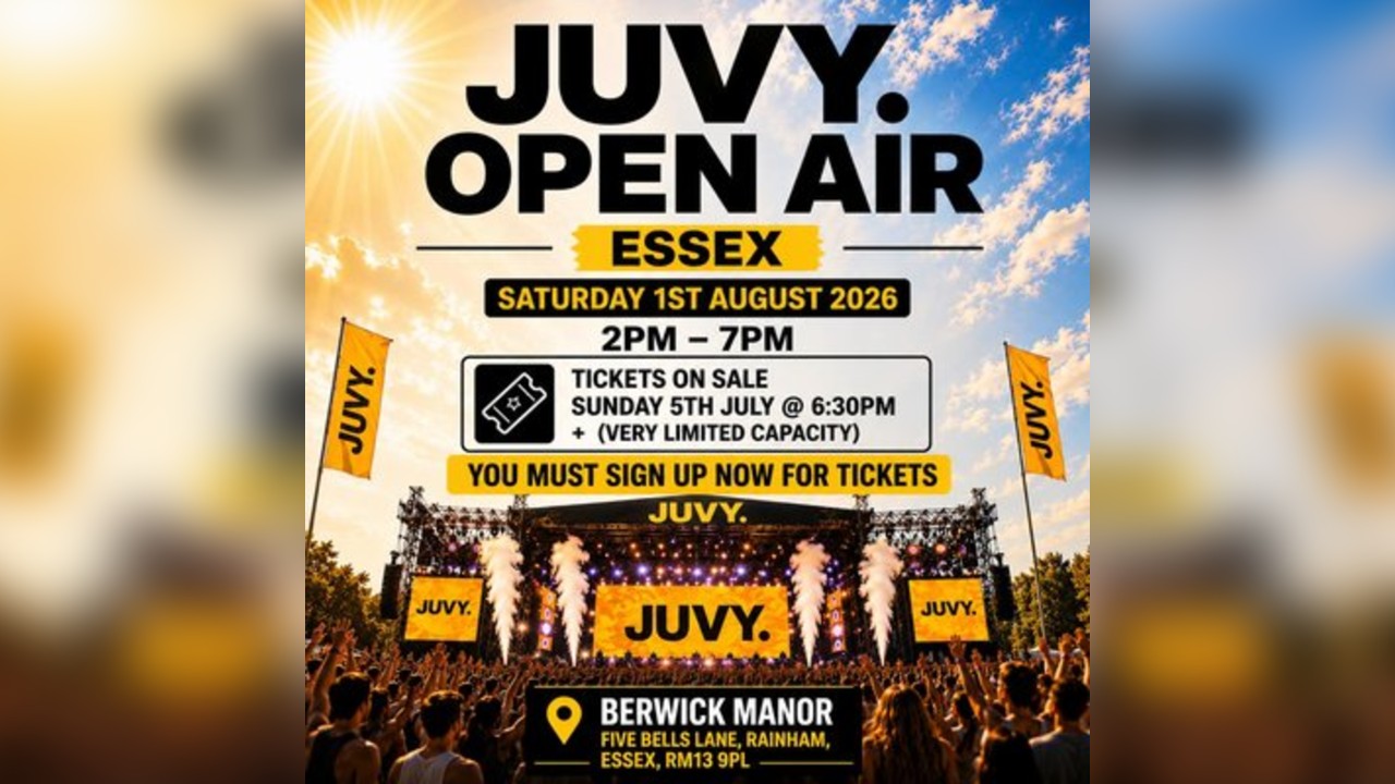JUVY Open Air - Sat 1st August @ Berwick Manor Essex