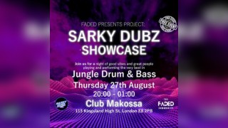 Sarky Dubz Showcase (Jungle DNB + Live Performances) FREE EVENT
