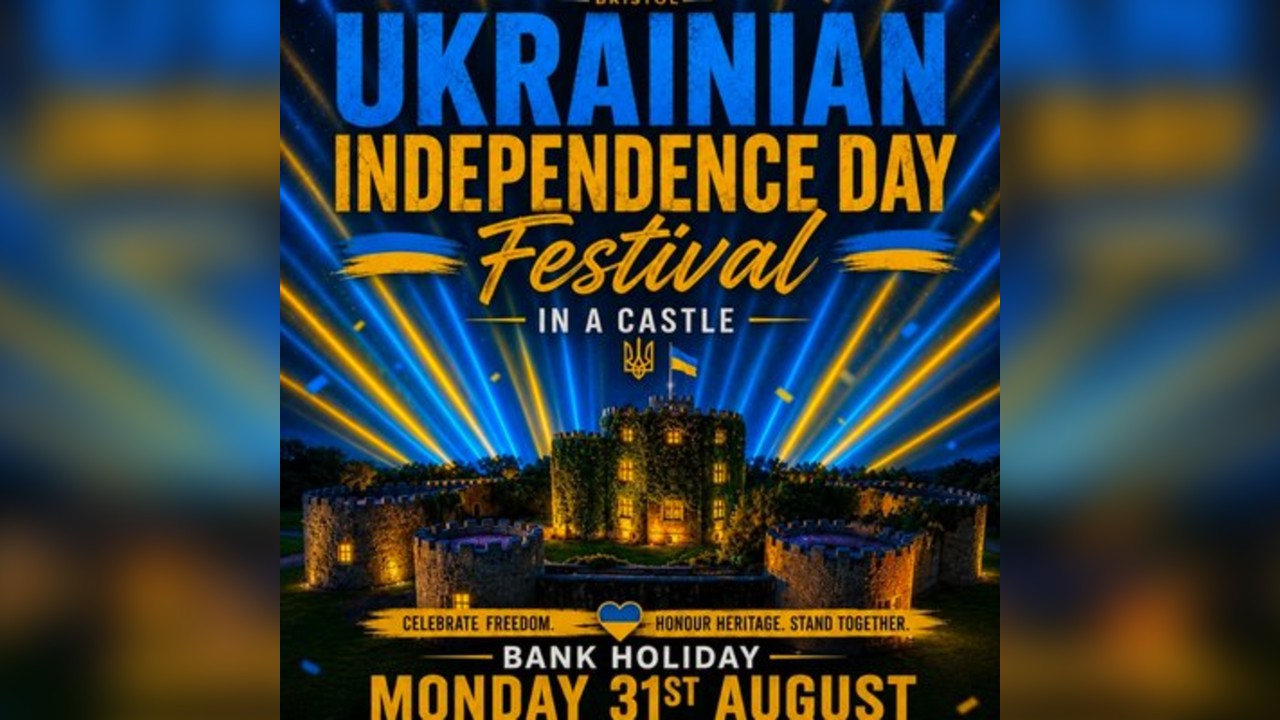 Ukraine independence day festival in a castle