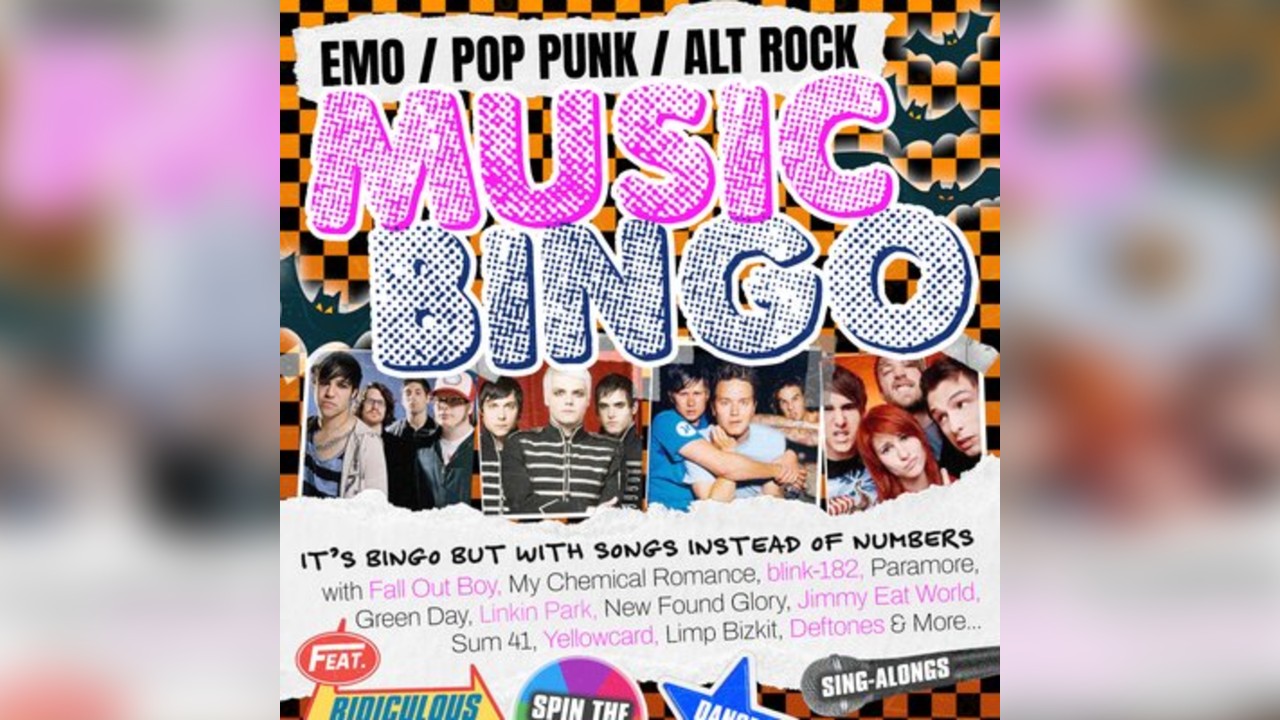 Pop Punk & Emo Music Bingo