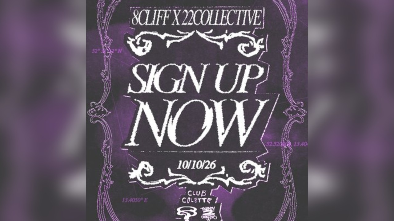 8 Cliff & 22 pres: The Ghost (extended set) + more, SIGN UP NOW