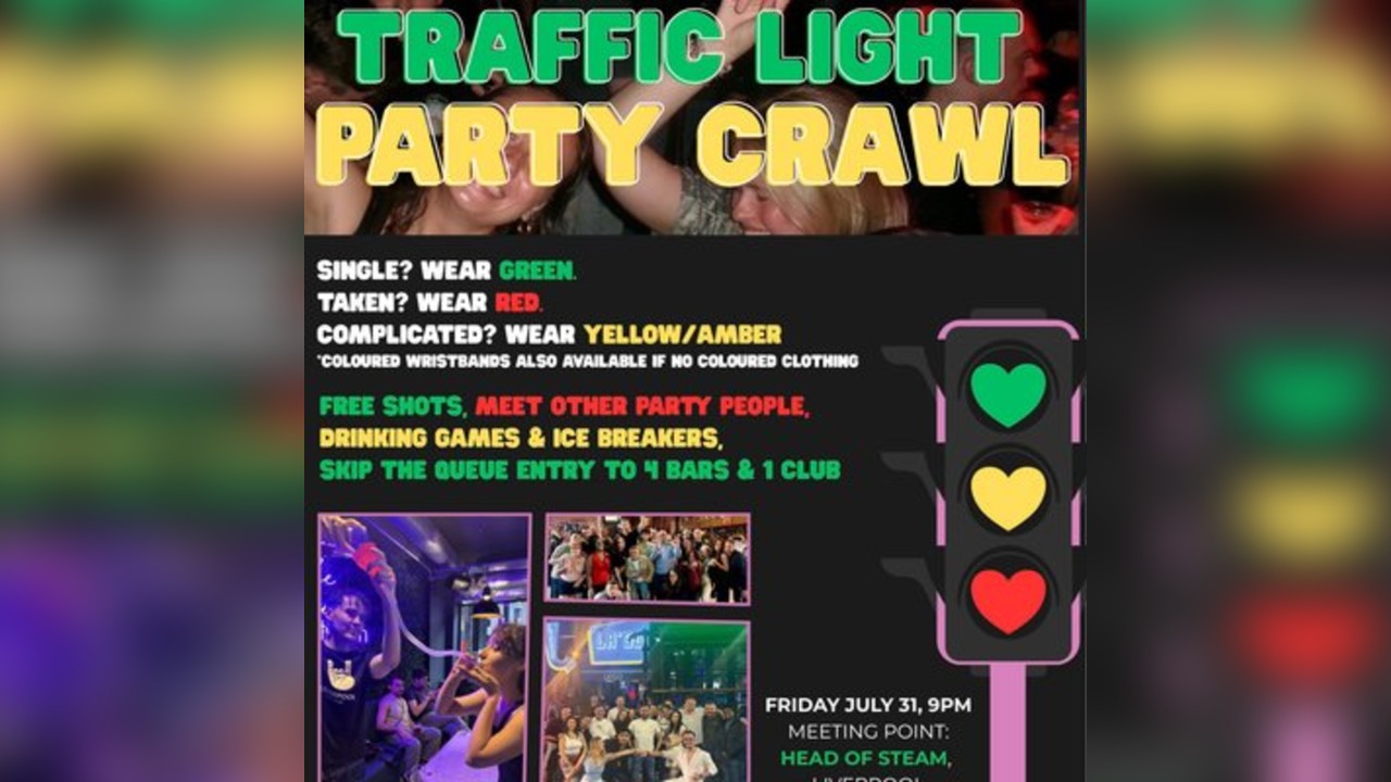 Liverpool Traffic Light Pub Crawl with Free Shots and Club Entry