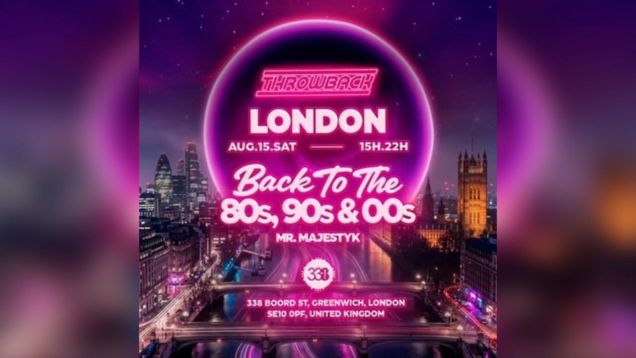 Throwback LONDON Studio338 - Back to 80s, 90s & 00s