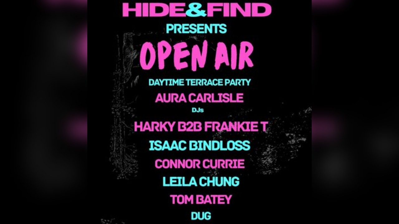 Hide&Find presents Open air daytime terrace party Aura