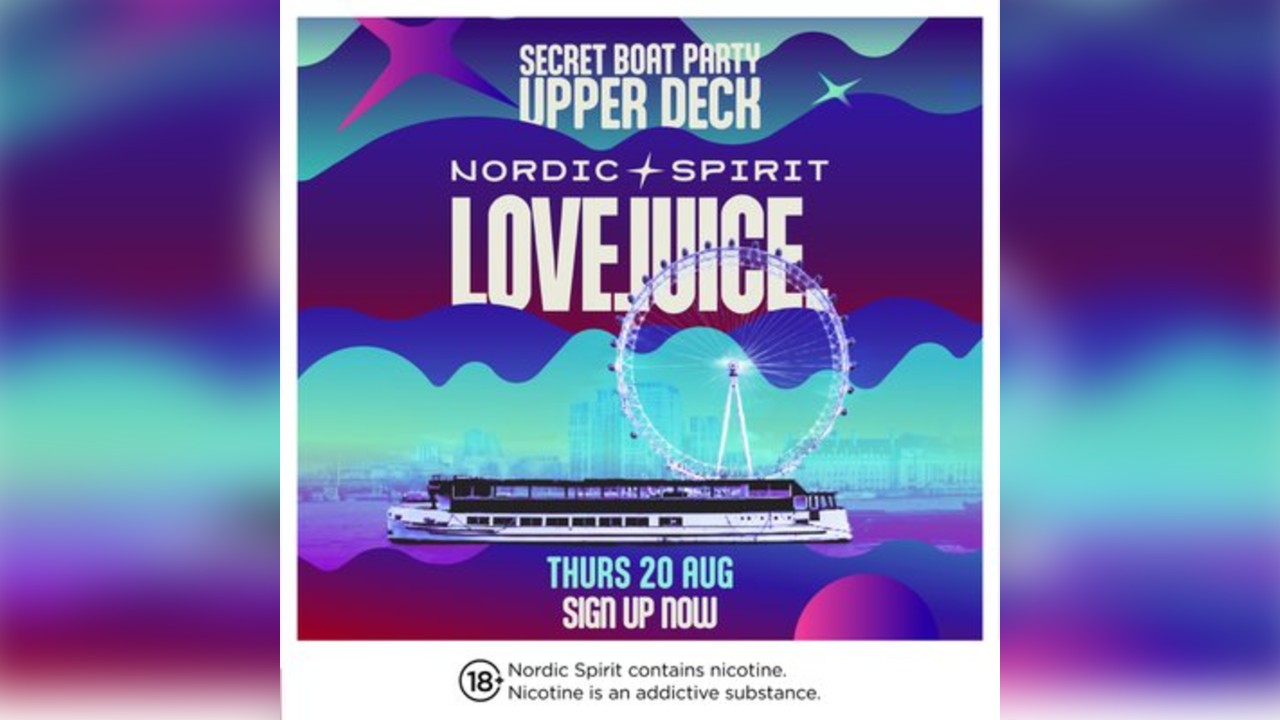Nordic Spirit x LoveJuice - LONDON BOAT PARTY- Thurs 20 August