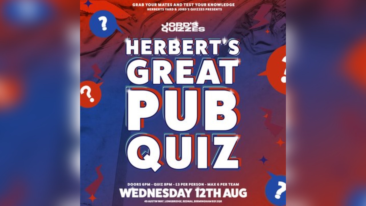 Herbert's Yard: August Pub Quiz