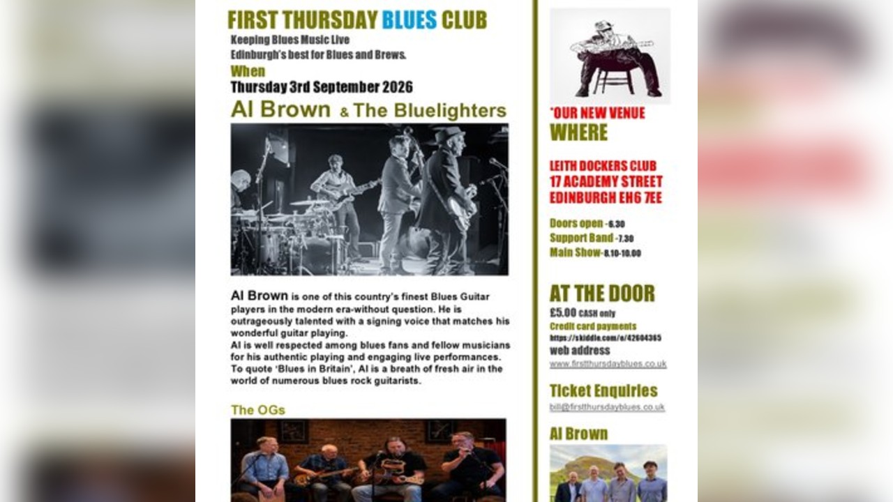 Al Brown and The Bluelighters at the First Thursday Blues Club