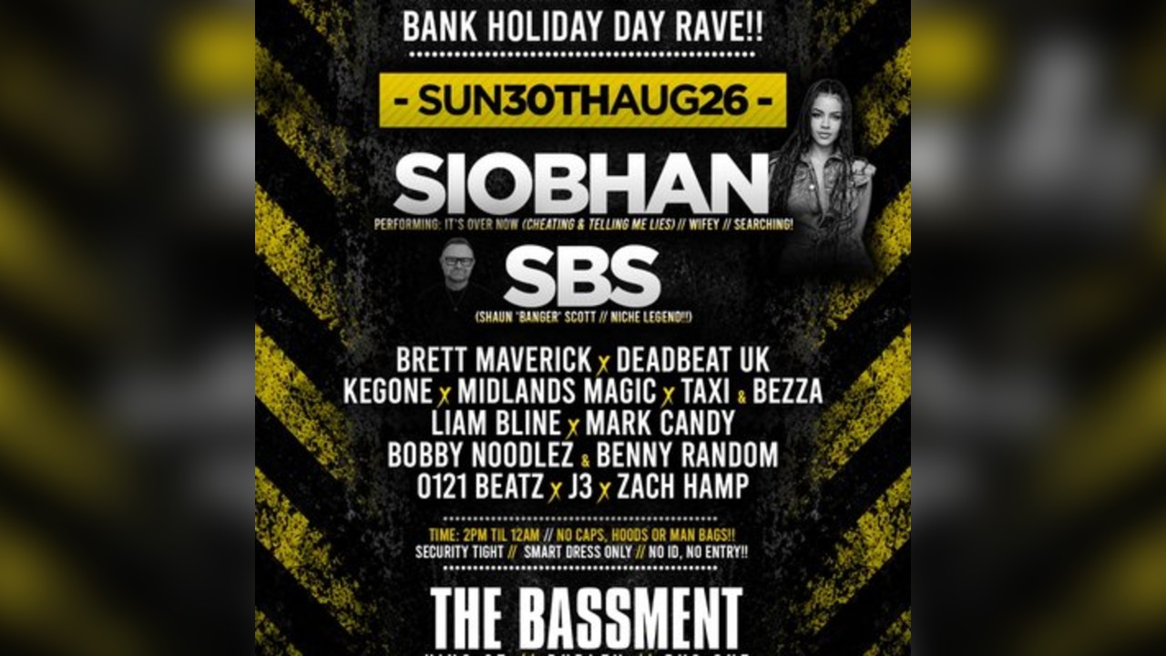 The Ultimate Bassline Day Rave BANK HOLIDAY SUNDAY