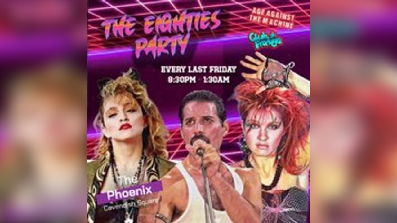 The 80s Party - October 2026 (18+), 8:30pm-1:30am