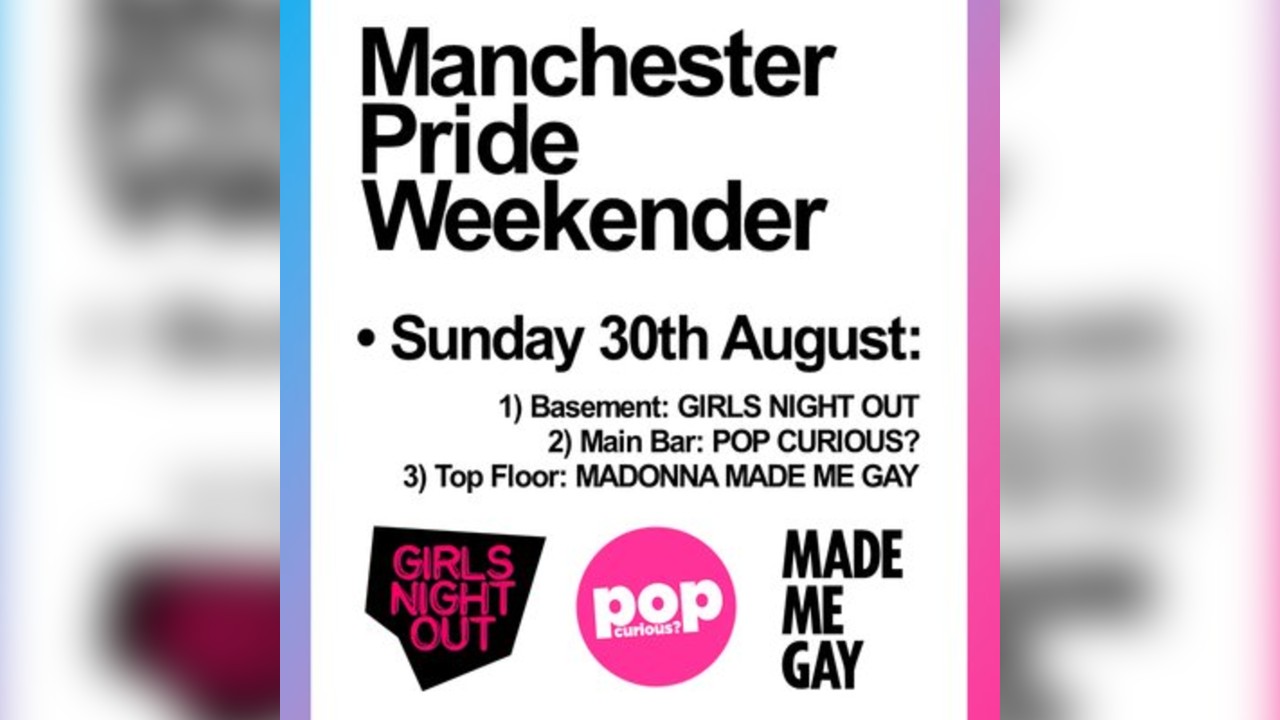 MCR Pride 3 room pop party (Sun 30th Aug) @ Joshua Brooks