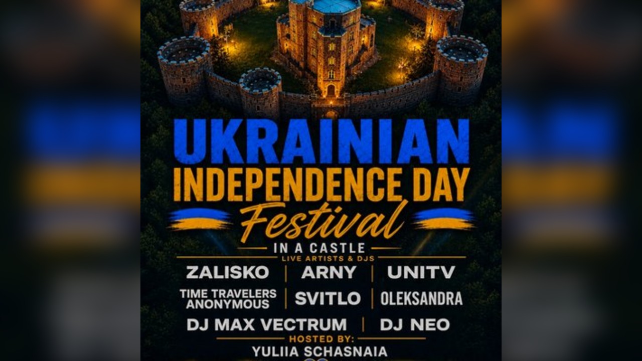 Ukraine independence day festival in a castle