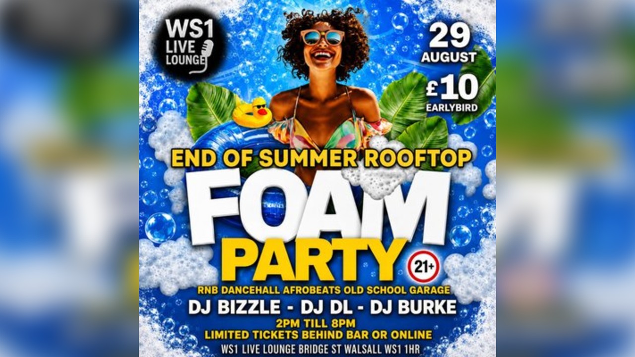 ROOFTOP FOAM PARTY DAY RAVE @Ws1 Live Lounge 29.8.26 2PM- 8PM