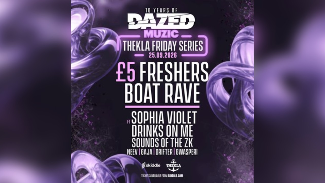 £5 Freshers Boat Rave ft Sophia Violet & Drinks On Me