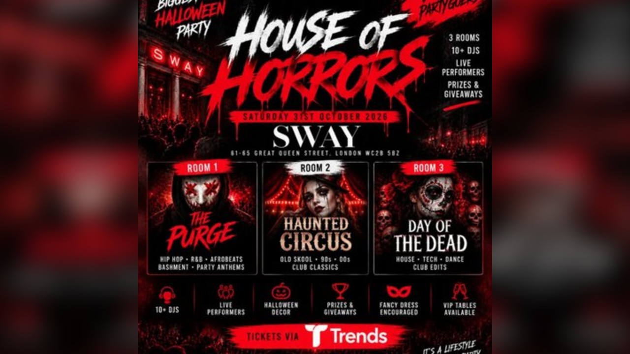 HOUSE OF HORRORS 3-Room Halloween Indoor Festival Saturday 31st